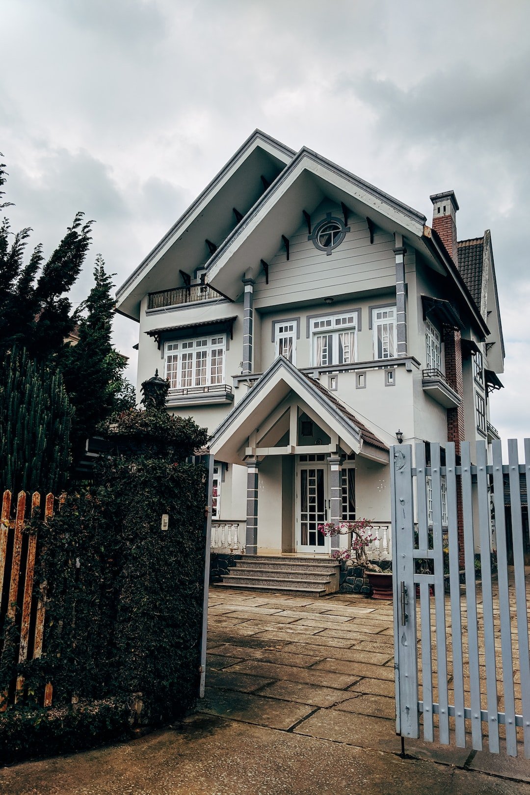 white and black wooden house